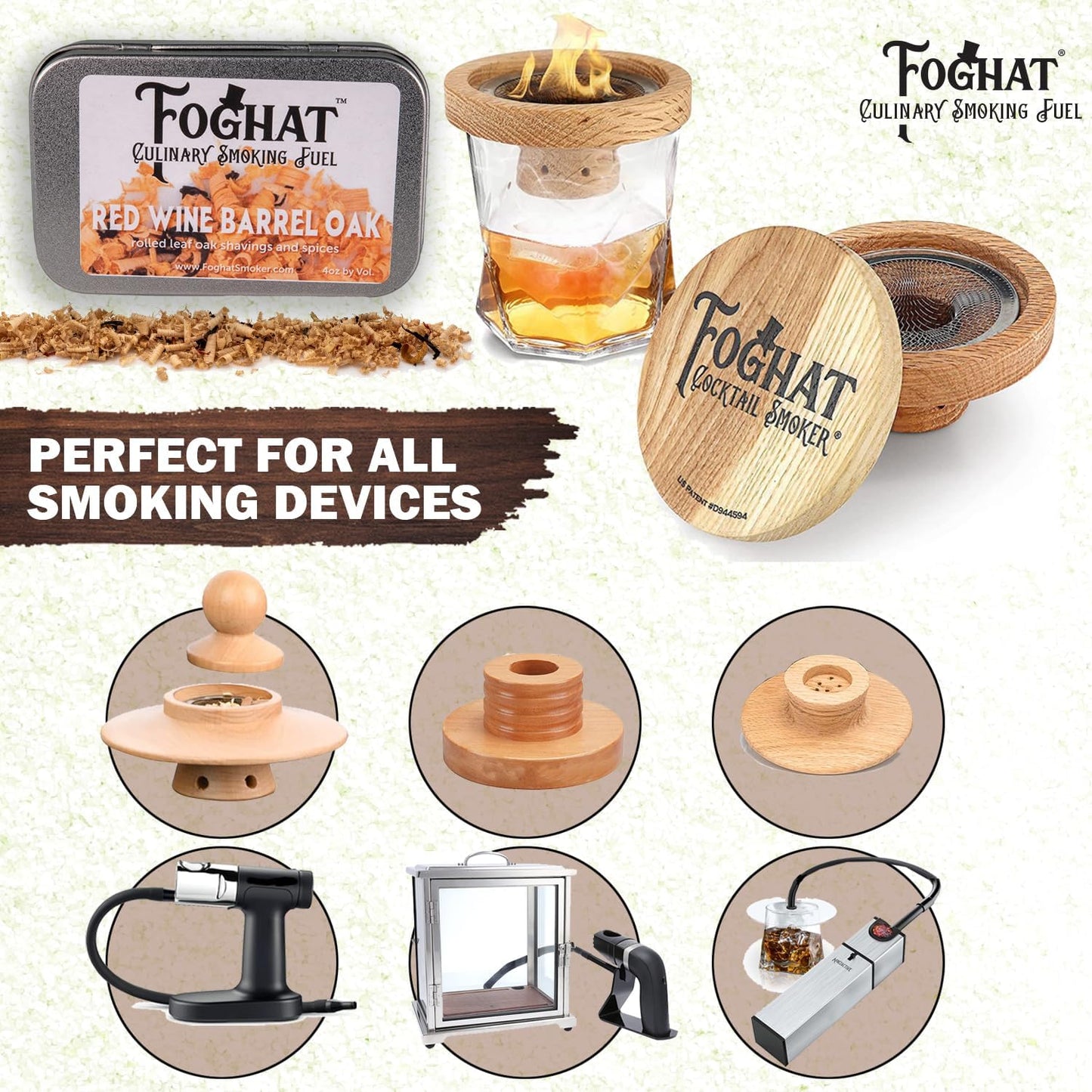 Foghat Red Wine Barrel Wood Chips for Cocktail Smoker Kit Drink Smoker