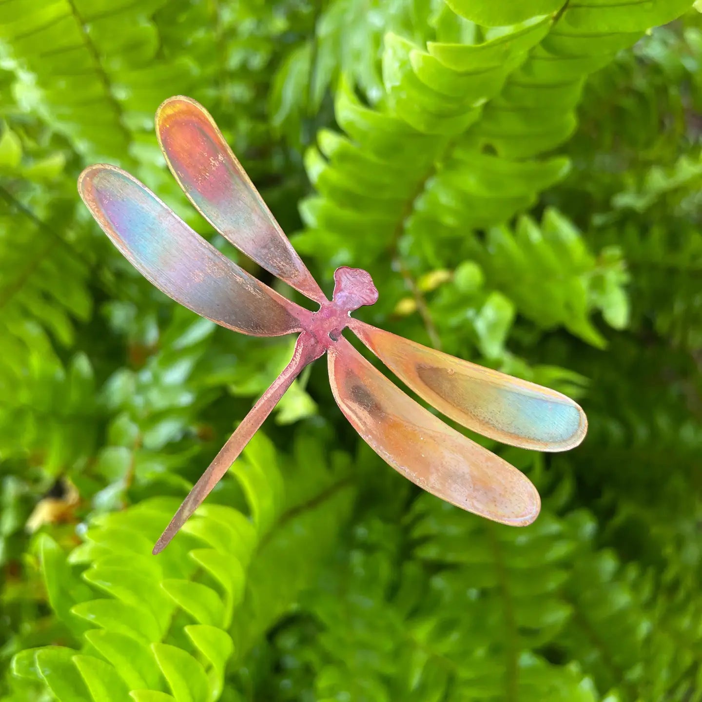 Medium Copper Dragonfly Garden Stake