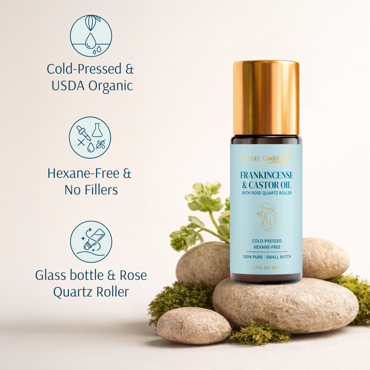 Organic Castor Oil Roll-on With Frankincense