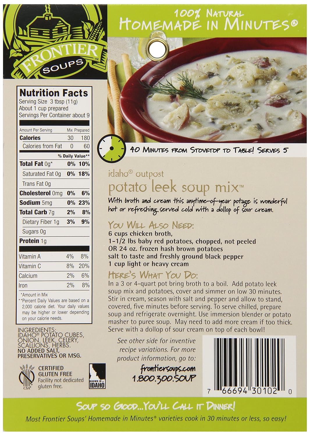 Frontier Soups Potato Leek Soup Mix