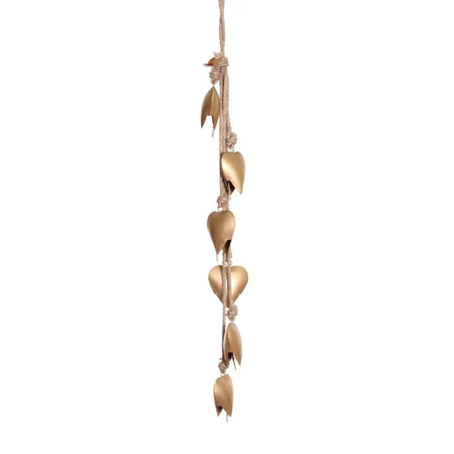 Metal Heart Shape Gold Bells