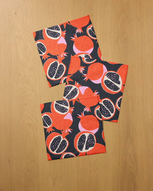 Graphic Pomegranates | Dishcloth Set 3
