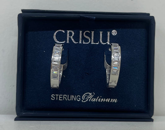 4.00 CTTW Cubic Zirconia Hoop Earrings in Platinum