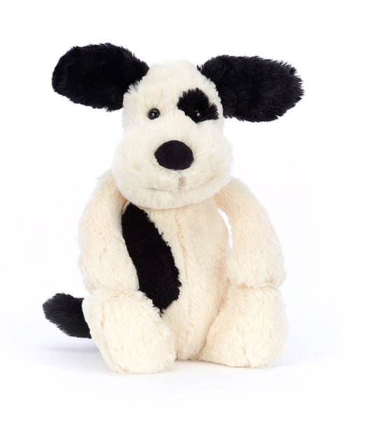 Jellycat 'Bashful' Puppy in Black and Cream