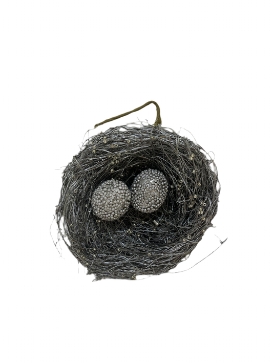 Silver Nest With Eggs