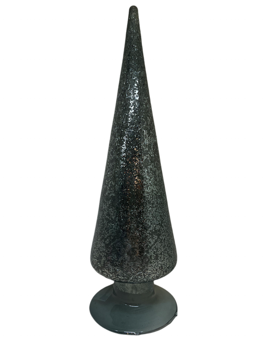 Dark Blue Mercury Glass Finial Cone Trees