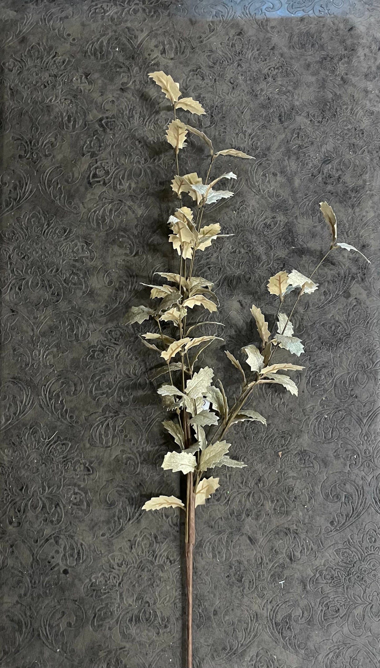 36” Gold Holly Leaf Stem