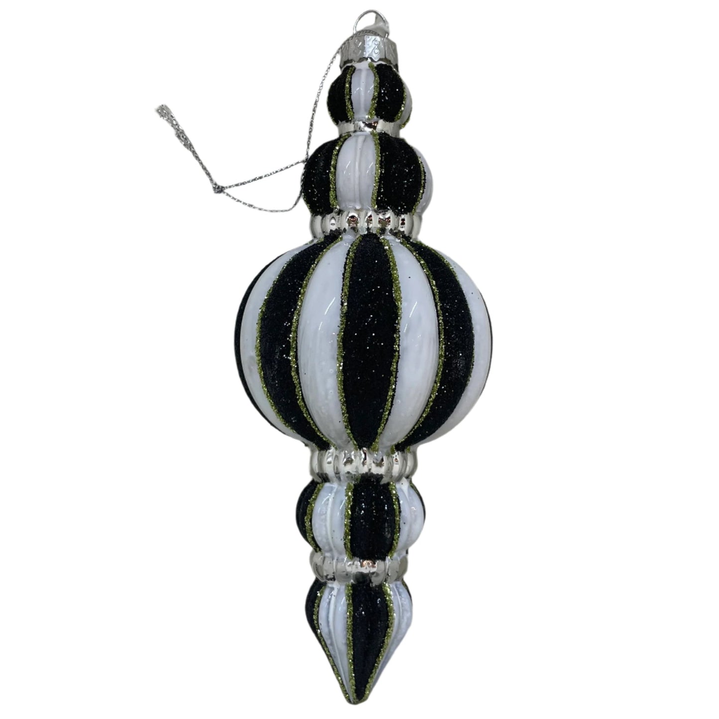 Black and White Striped Ornament