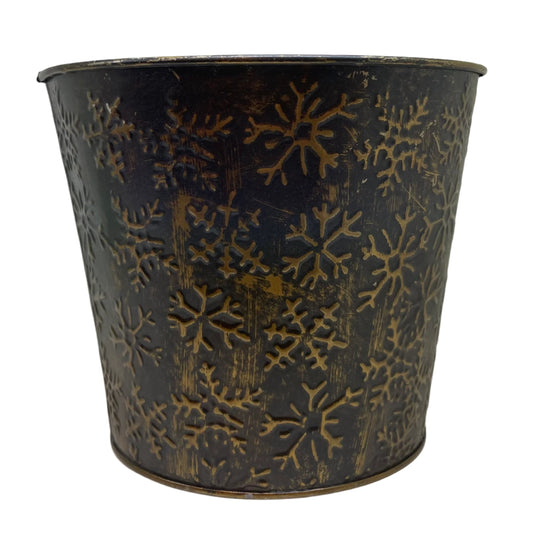 Brown Tin Snowflake Bucket