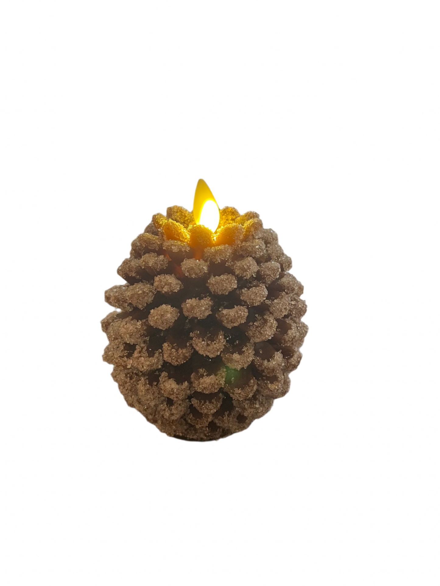 Brown Wax Snowy Pinecone Indoor