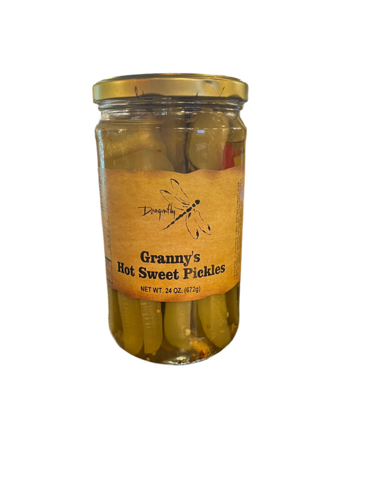 Granny's Hot Sweet Pickles - 24 oz *