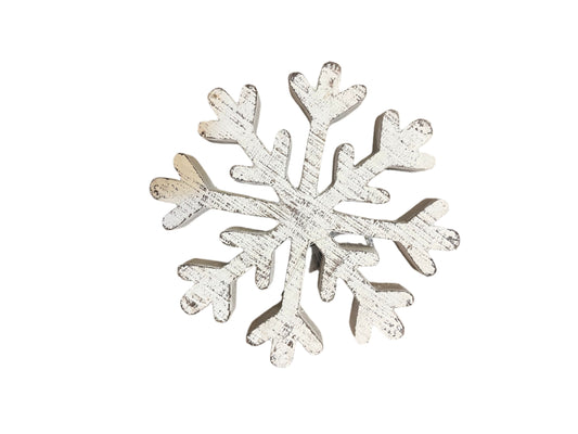 White Wooden Snowflake