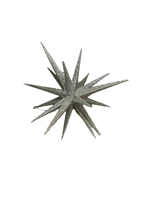 Silver Glitter Spike Star Large