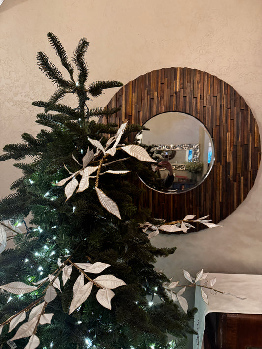 Round Wooden Mirror