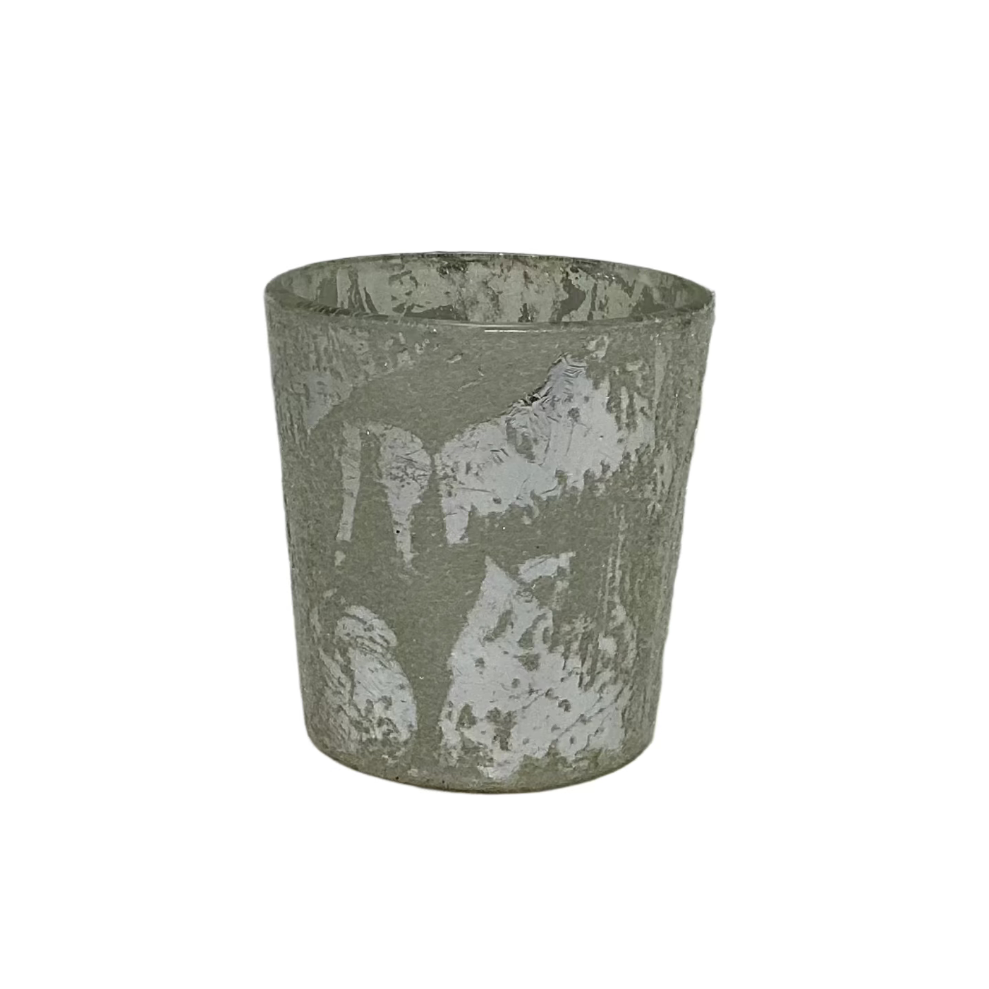 Speckled Silver Candle Holder