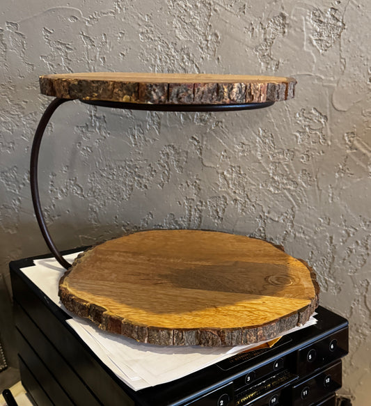 2 Tier Wood Stand