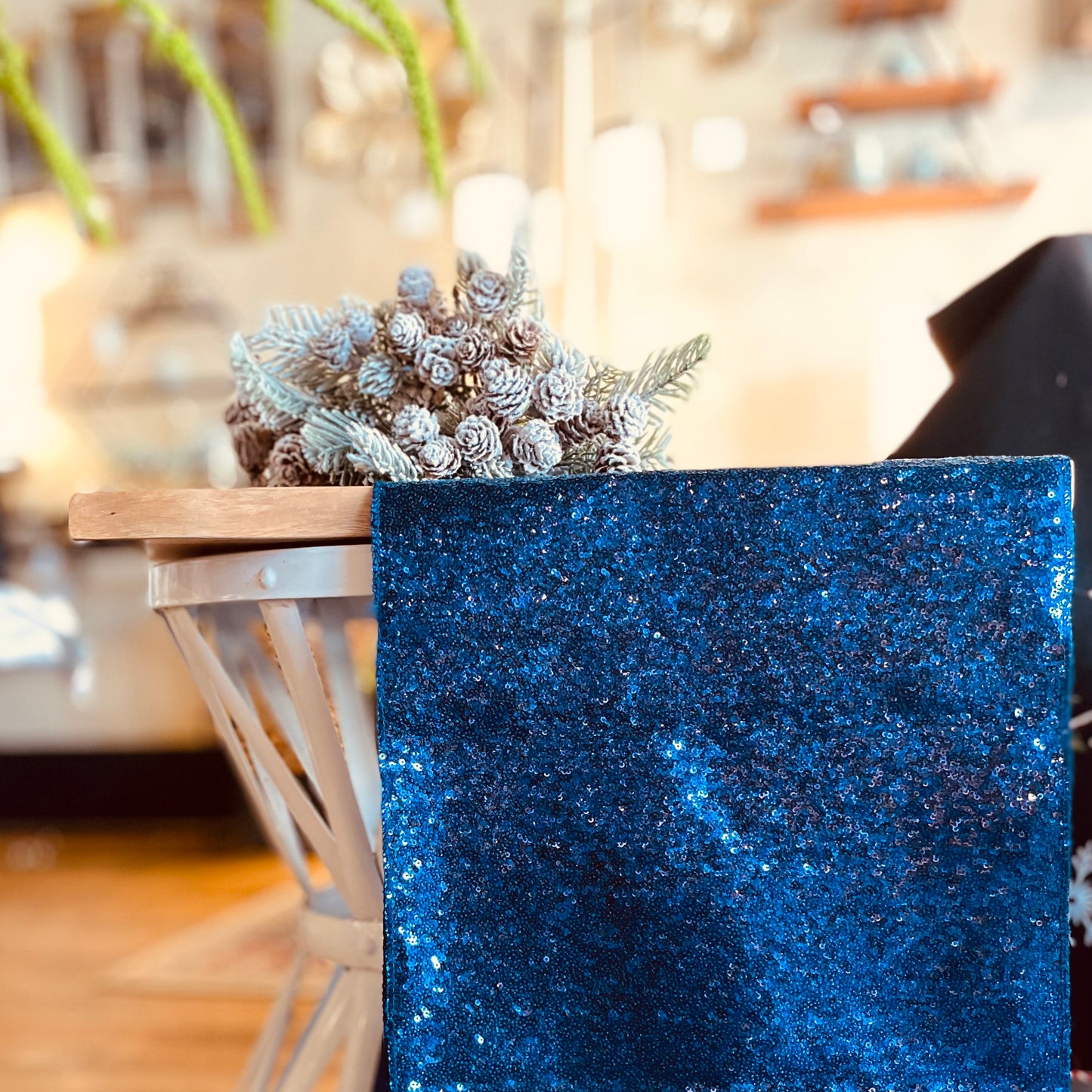 Navy Glitter Table Runner