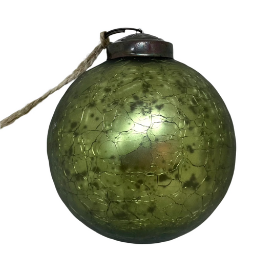 Olive Green Glass Ornament