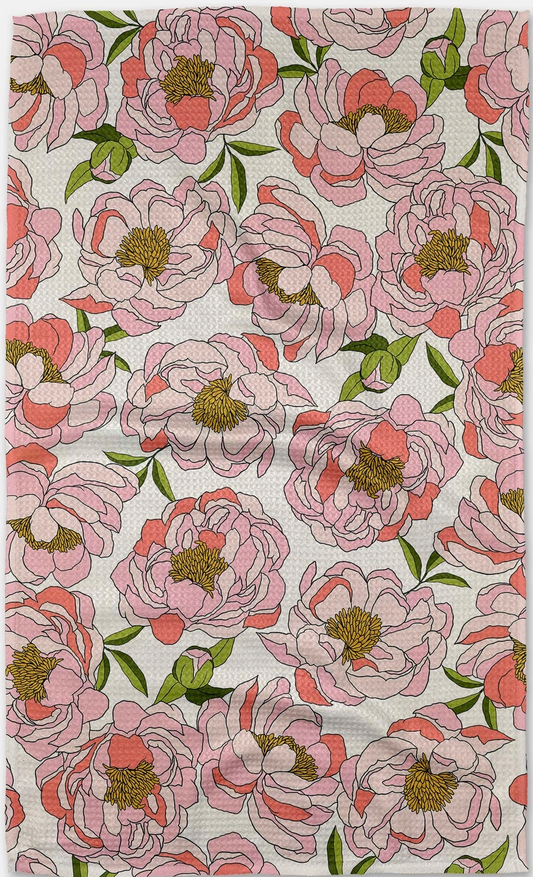 Peony Paradise Tea Towel