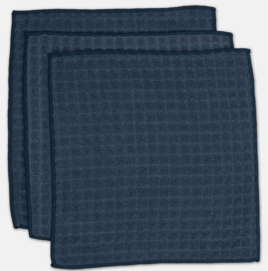 Midnight Blue Waffle Washcloths