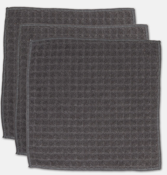 Charcoal Waffle Washcloth Set