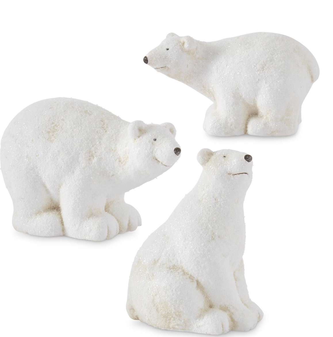 Snowy Glittered Polar Bears