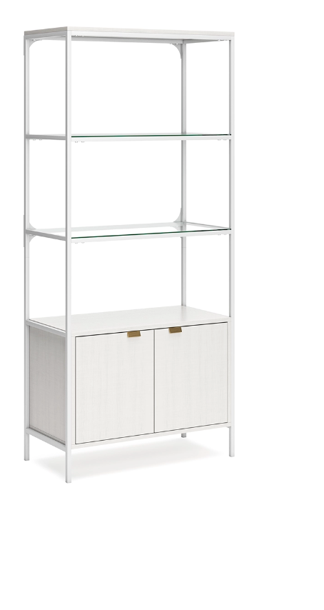 2 Door 72"  White Bookcase with 2 Shelves