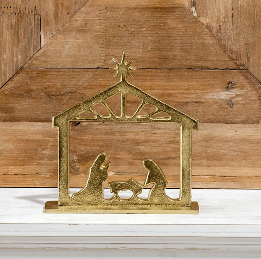 8" Gold Table Top Nativity