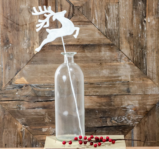 GLITTERY REINDEER STAKE