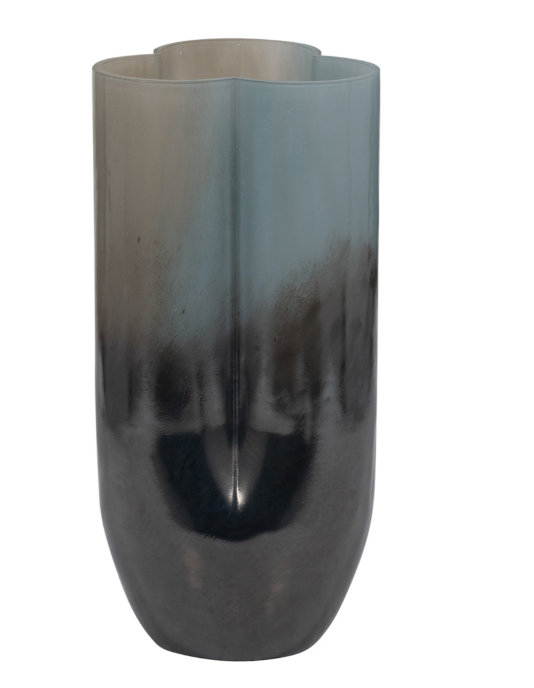 12” Gray -Blue Glass Vase