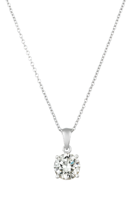 Cubic Zirconia Pendant Necklace in Platinum