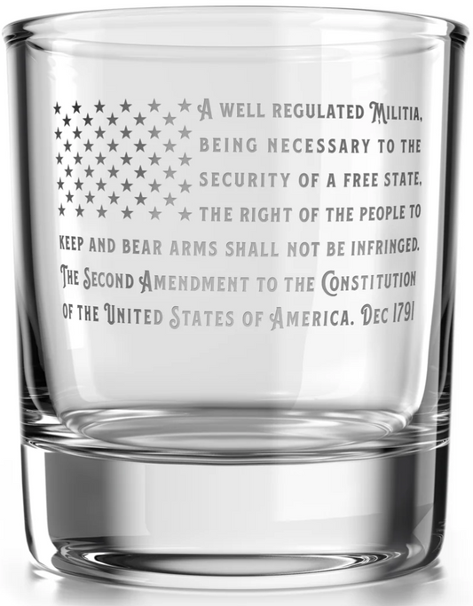 2nd Amendment American Flag - Whiskey Glass