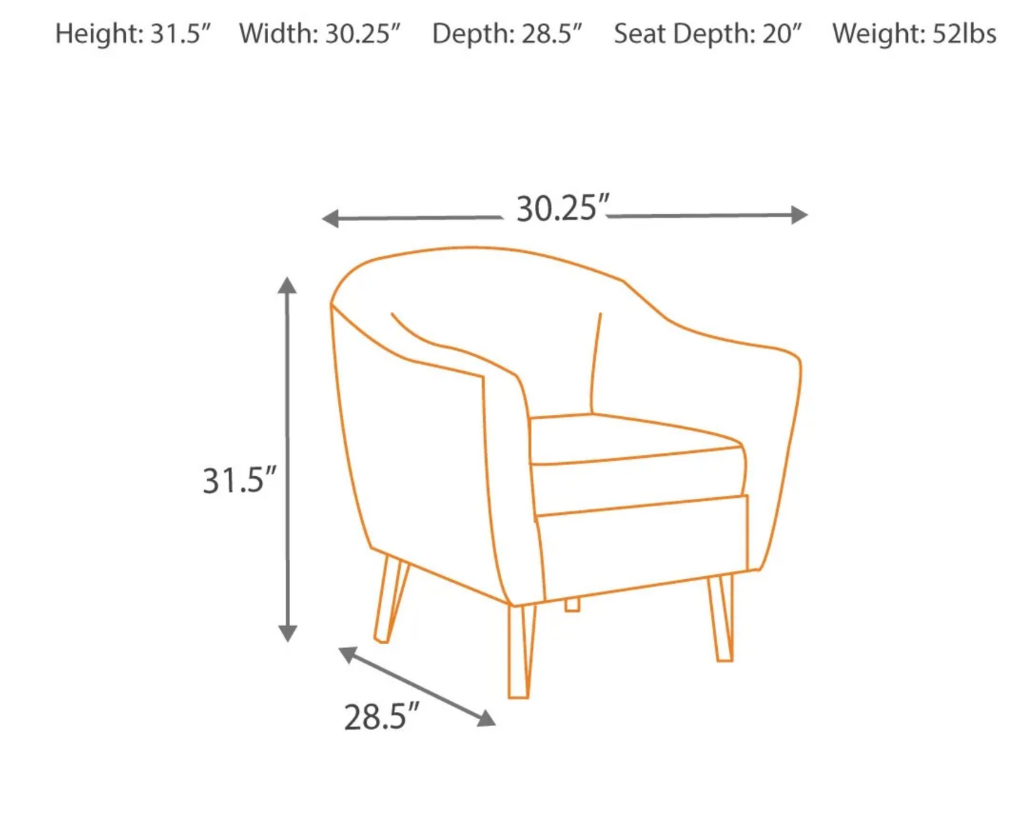 Charcoal Accent Barrel Chair