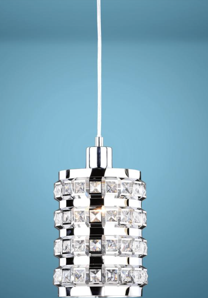 Chrome 1-Light Track or Mini Pendant Adjustable Height Lighting Pendant