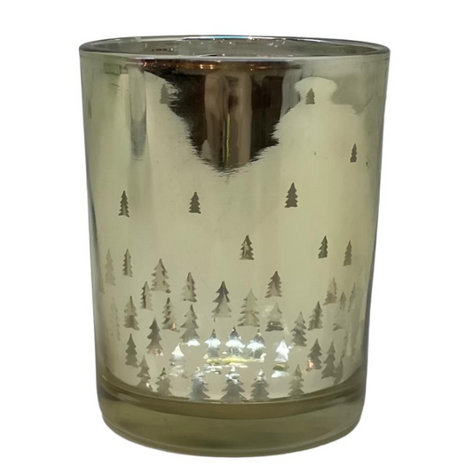 Golden Candle Holder W/Transparent Trees