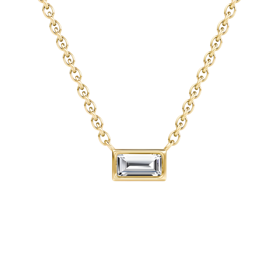 0.40 CTTW BAGUETTE BEZEL NECKLACE