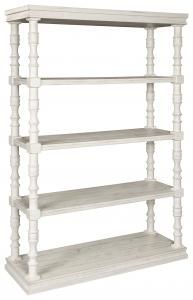 4-Tier White Wood Bookcase, 74.13"