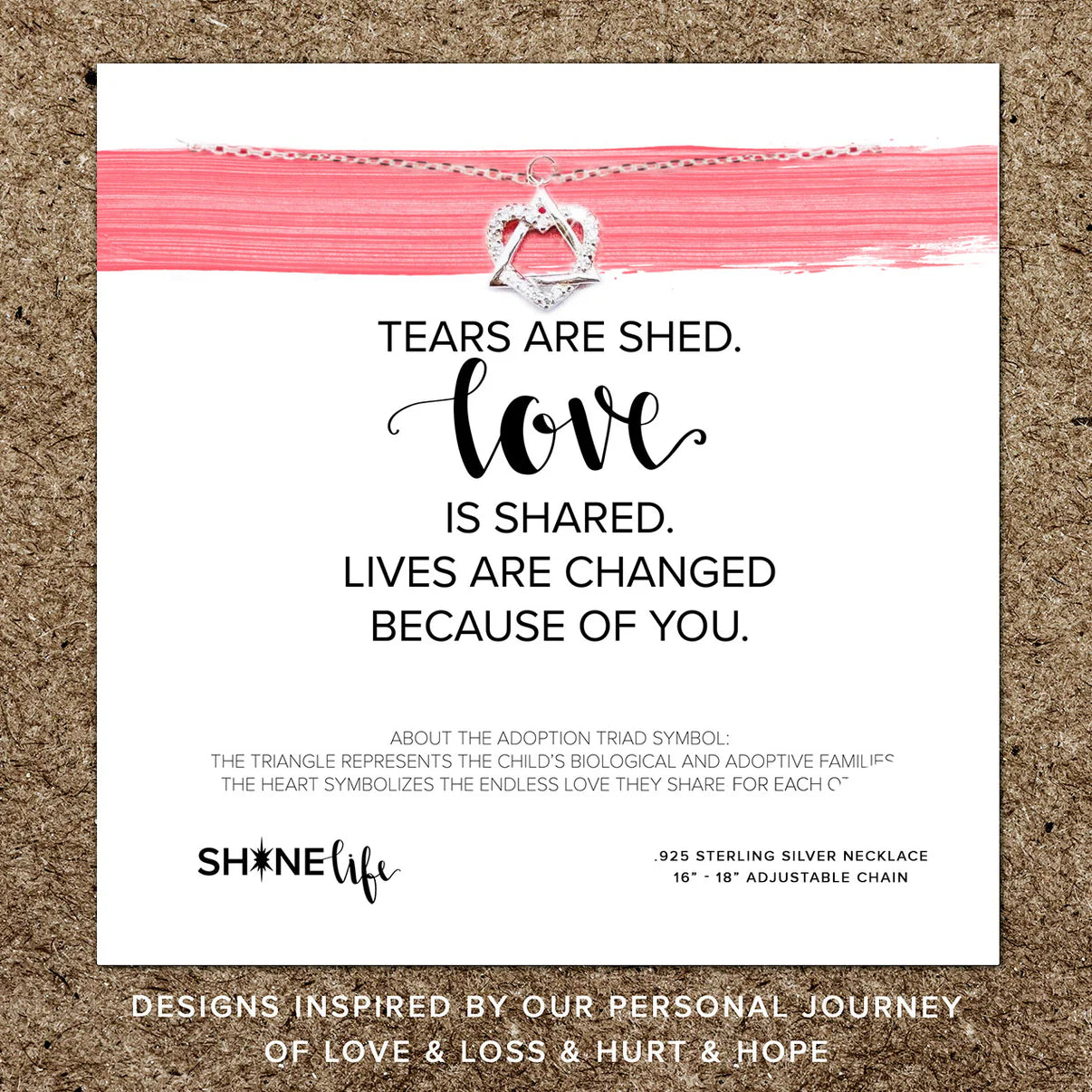 Tears are Shed, Love is Shared Necklace- Silver