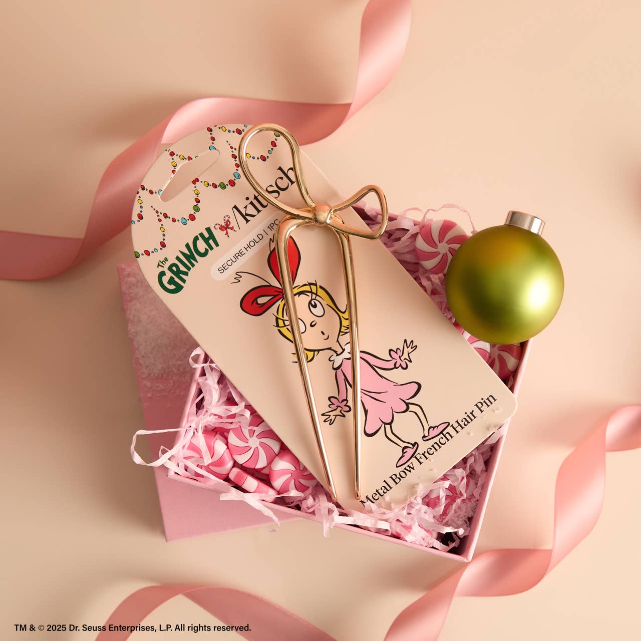 The Grinch x | Gold Bow French Hair Pin