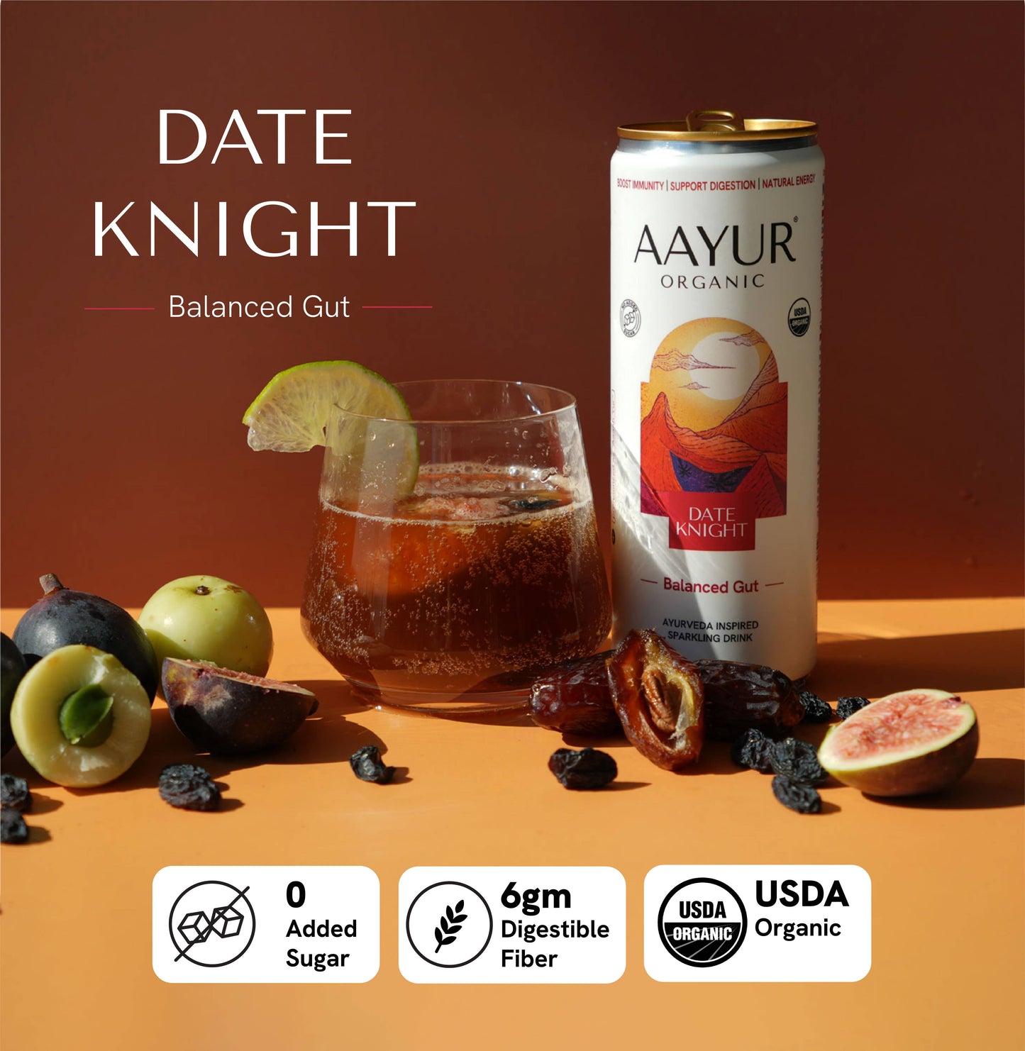 DATE KNIGHT | Sparkling Ayurveda Beverage |Case of 48 | 12oz