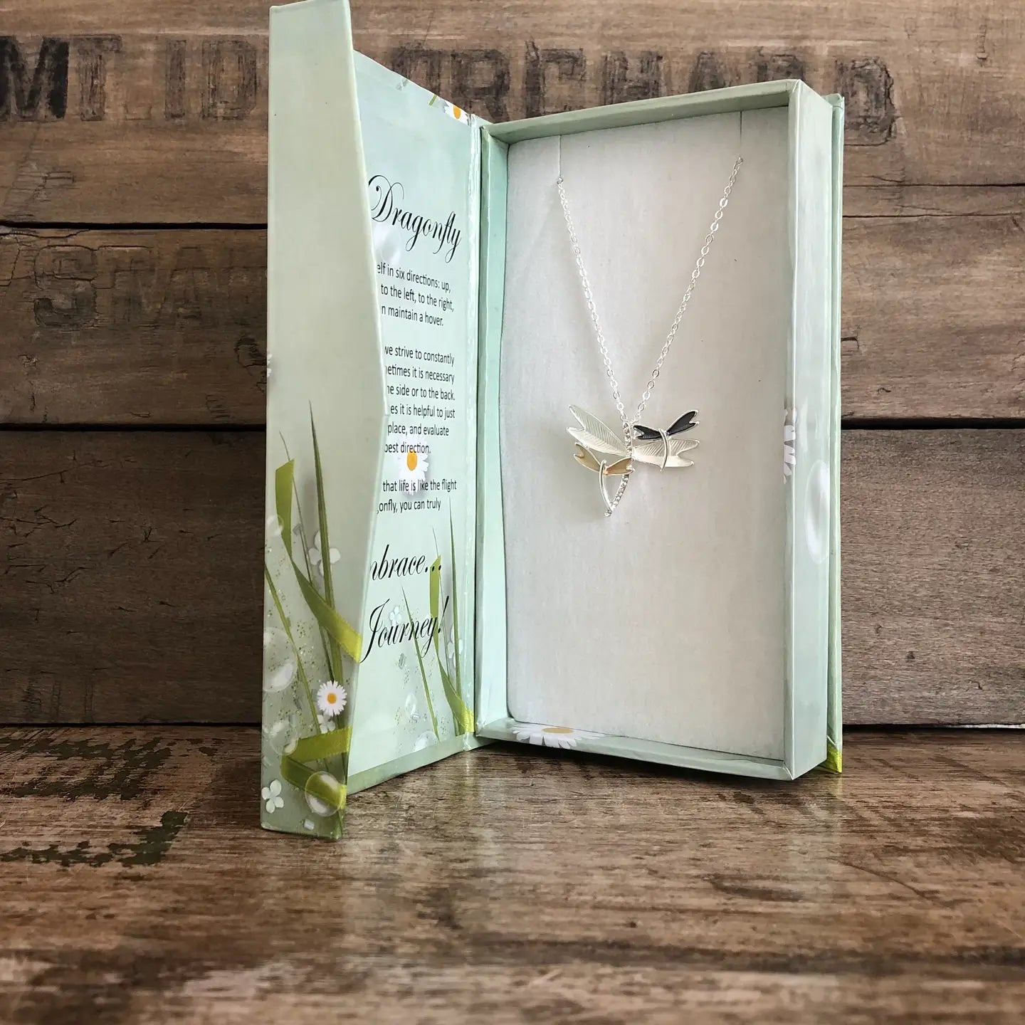 Triple Dragonfly Necklace In Box