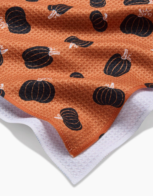 Halloween Black Pumpkins Tea Towel