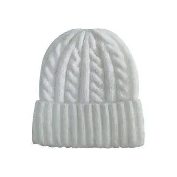 Ivory Cable Knit Beanie