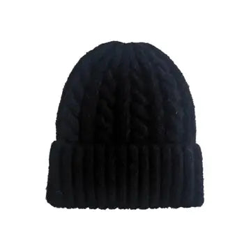 Black Cable Knit Beanie