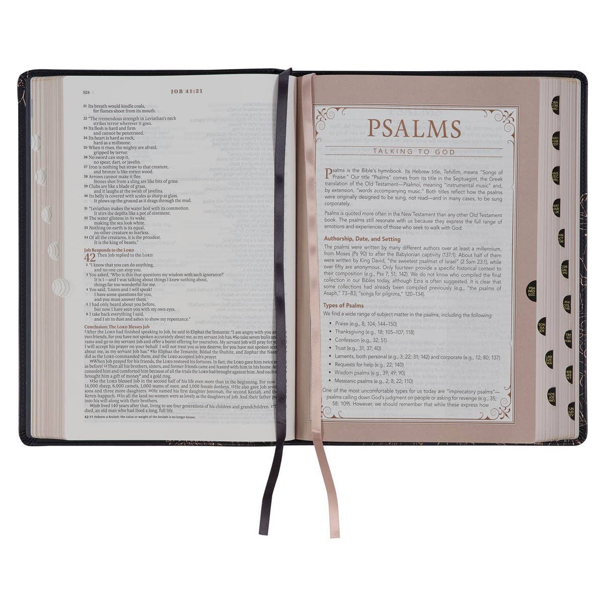 NLT, The Spiritual Growth Bible Faux Leather, Black Floral