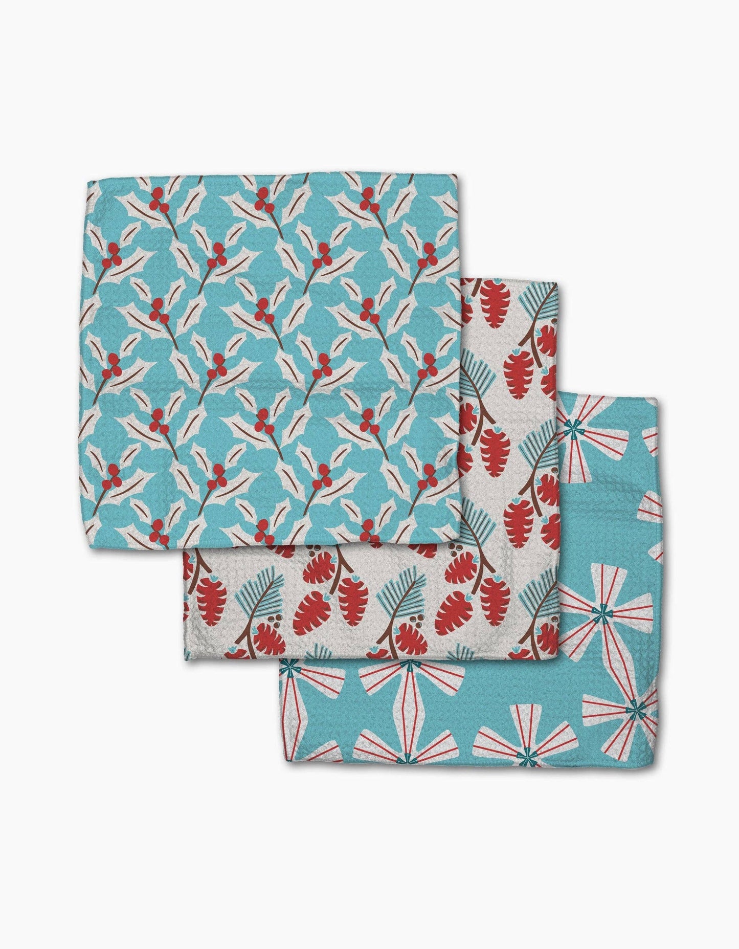 Winter Holly|  Dishcloth Set of 3