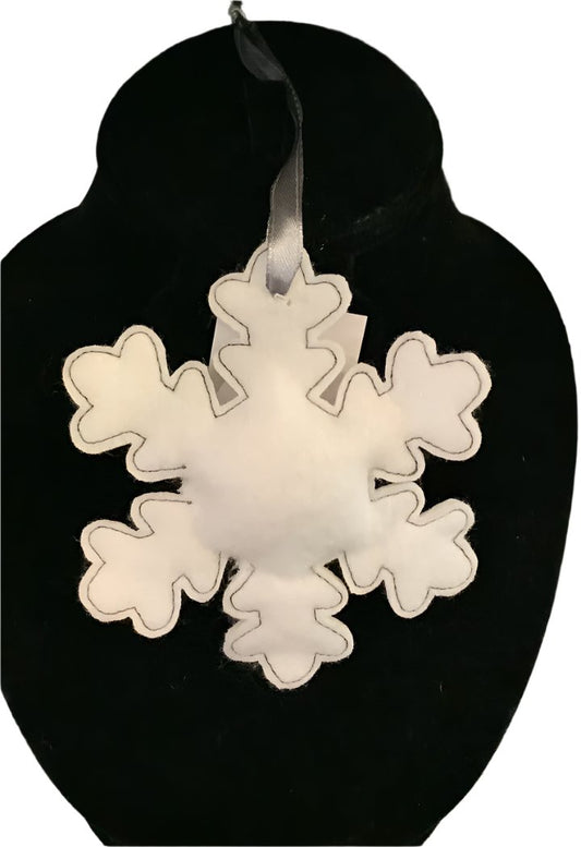 Snowflake 4" grey/white felt