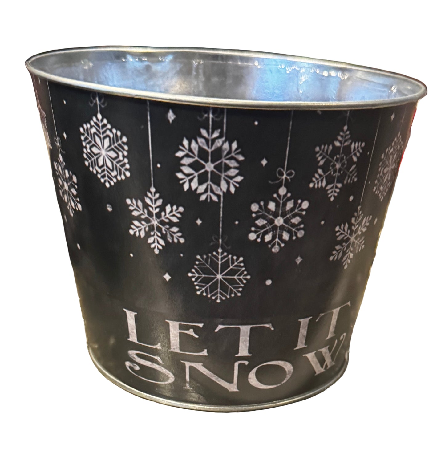 Let It Snow Metal Pot