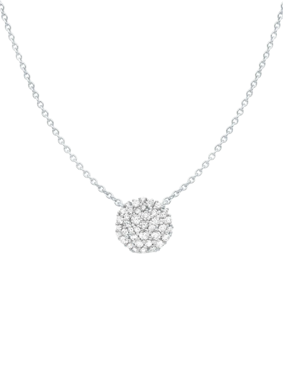 Crislu Pavé Cluster Pendant Necklace in Platinum
