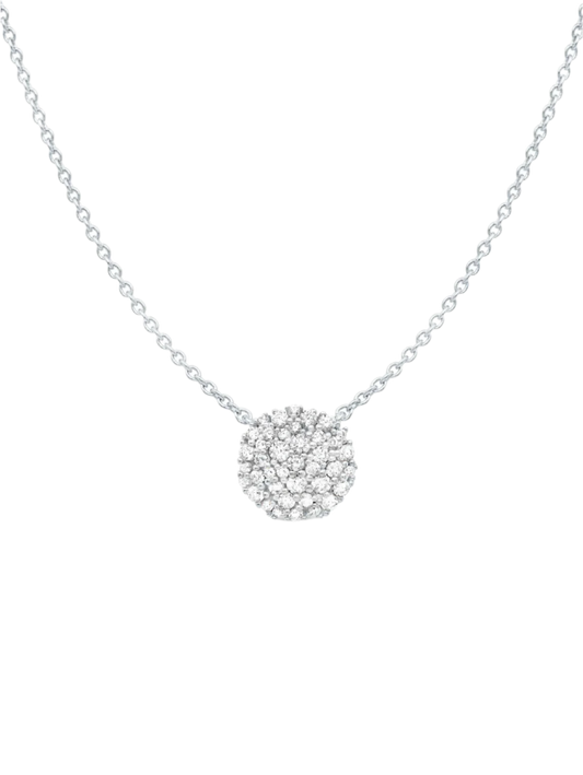 Crislu Pavé Cluster Pendant Necklace in Platinum